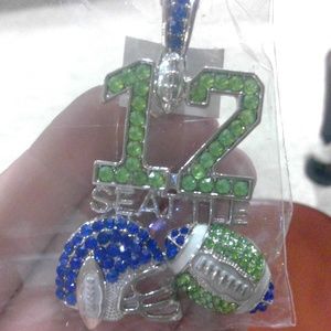 Seattle Seahawk 12th fan Bling brooch clip